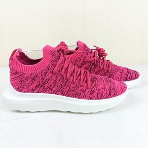 Pink Knit Sneakers with White Soles Women Size 8 Lace Up Comfort Shoes